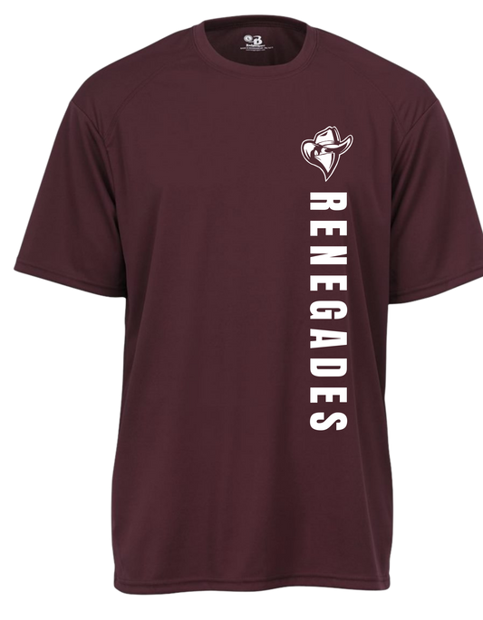 RENEGADES MAROON PERFORMANCE SHORTSLEEVE