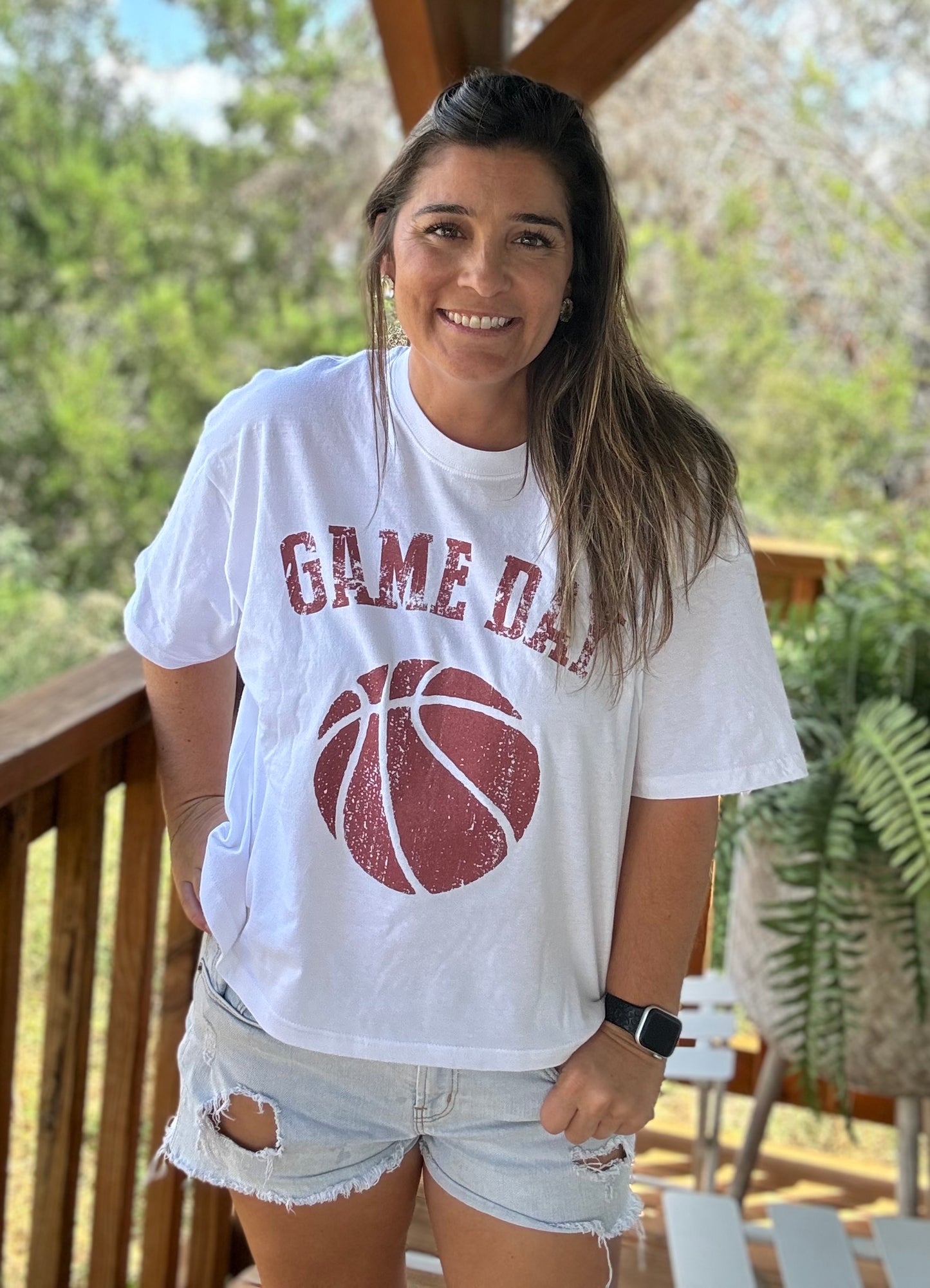 Game Day Basketball Mom Crop